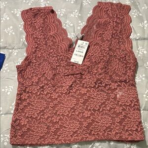 Lace Sleeveless Top in Dusty Rose